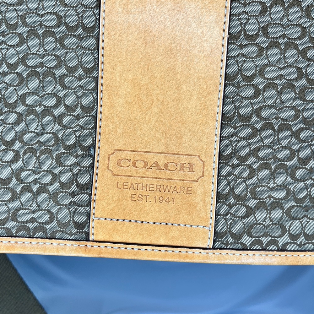 Coach Messenger Bag Crossbody Satchel‎ Signature Canvas Leather Trim - Picture 5 of 13